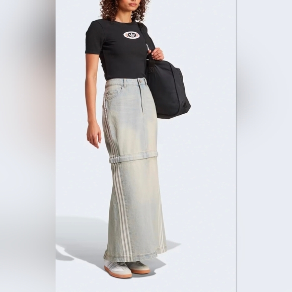 NWT Adidas Originals 2-in-1 Denim Skirt - Picture 2 of 16